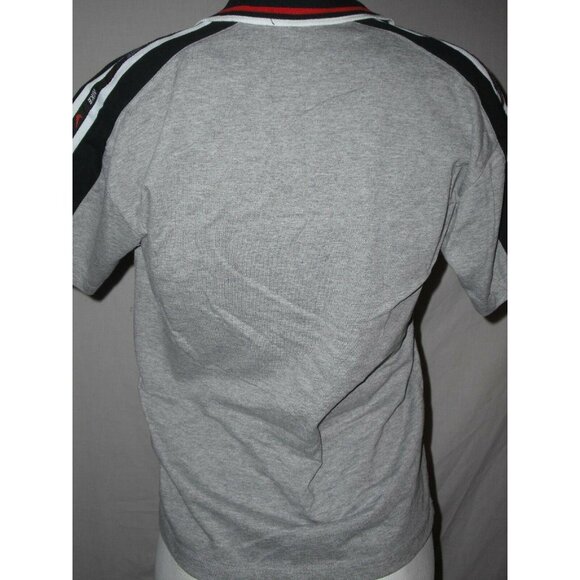 Vtg Nike Womens Gray Zip Polo Shirt  Red N Logo Stripe Short Sleeve Size Medium - Picture 7 of 8